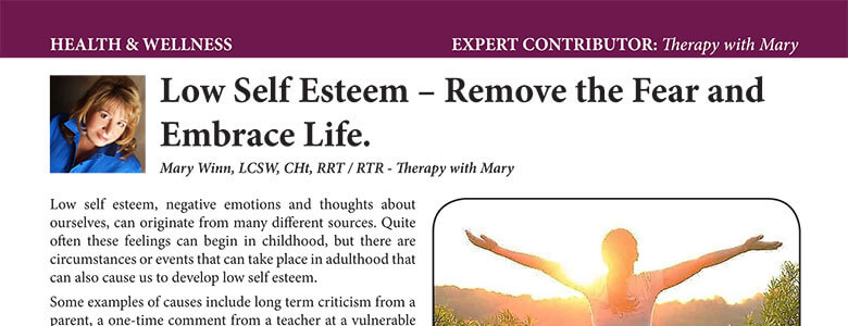 Low Self Esteem. Remove the Fear and Embrace Life